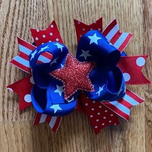 Patriotic Handmade Glitter Star Bow